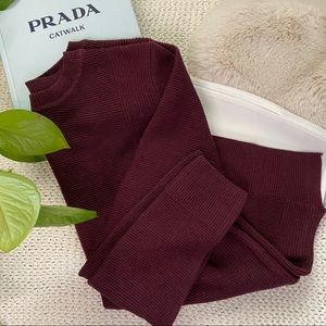 Maroon Sweater with White Detail